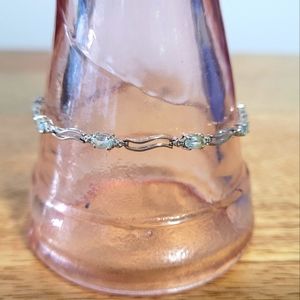 10k White Gold Blue Tourmaline Tennis Bracelet